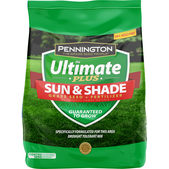 Pennington Ultimate Plus Sun & Shade Southern Grass Seed and Fertilizer Mix, for Sun to Partial Shade 3 lb.