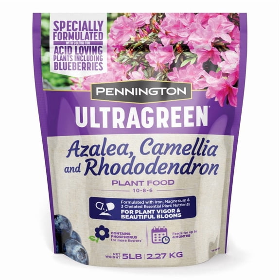 Pennington Ultra Green Azalea, Camellia & Rhododendron Plant Food, 10-8-6 Fertilizer, 5 lb.