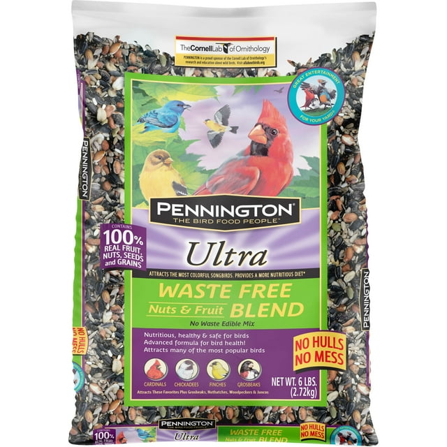 Pennington Ultra Nuts & Fruit Waste Free Wild Bird Food and Seed, 6 lb