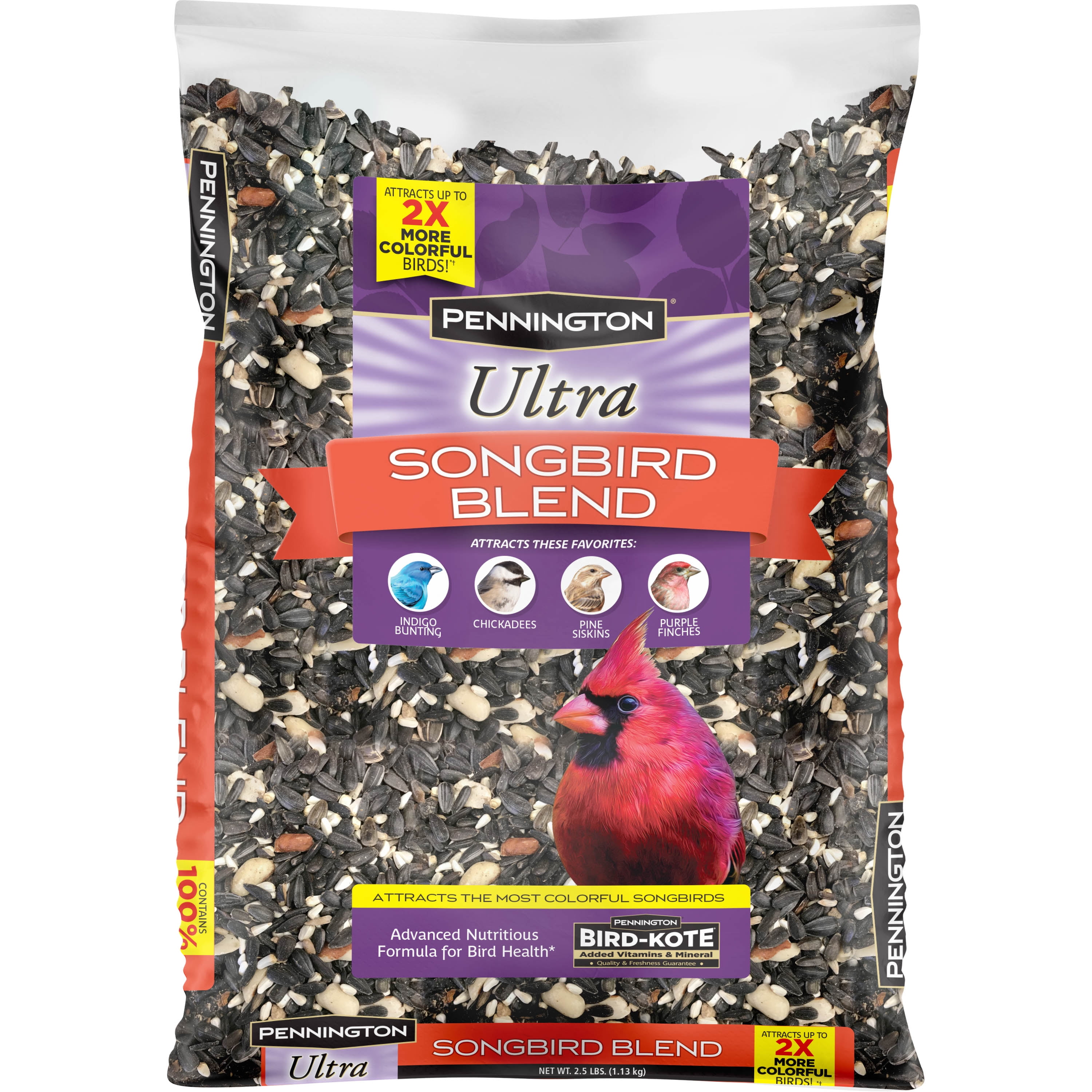 Pennington Ultra Songbird Blend Dry Wild Bird Feed and Seed, 2.5 lb. Bag, 1 Pack