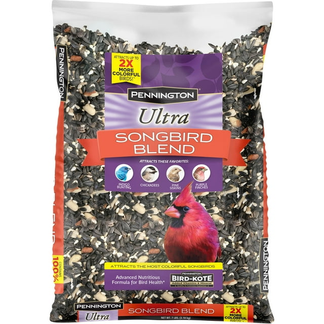 Pennington Ultra Songbird Blend Wild Bird Feed and Seed, 7 lb. Bag, Dry, 1 Pack