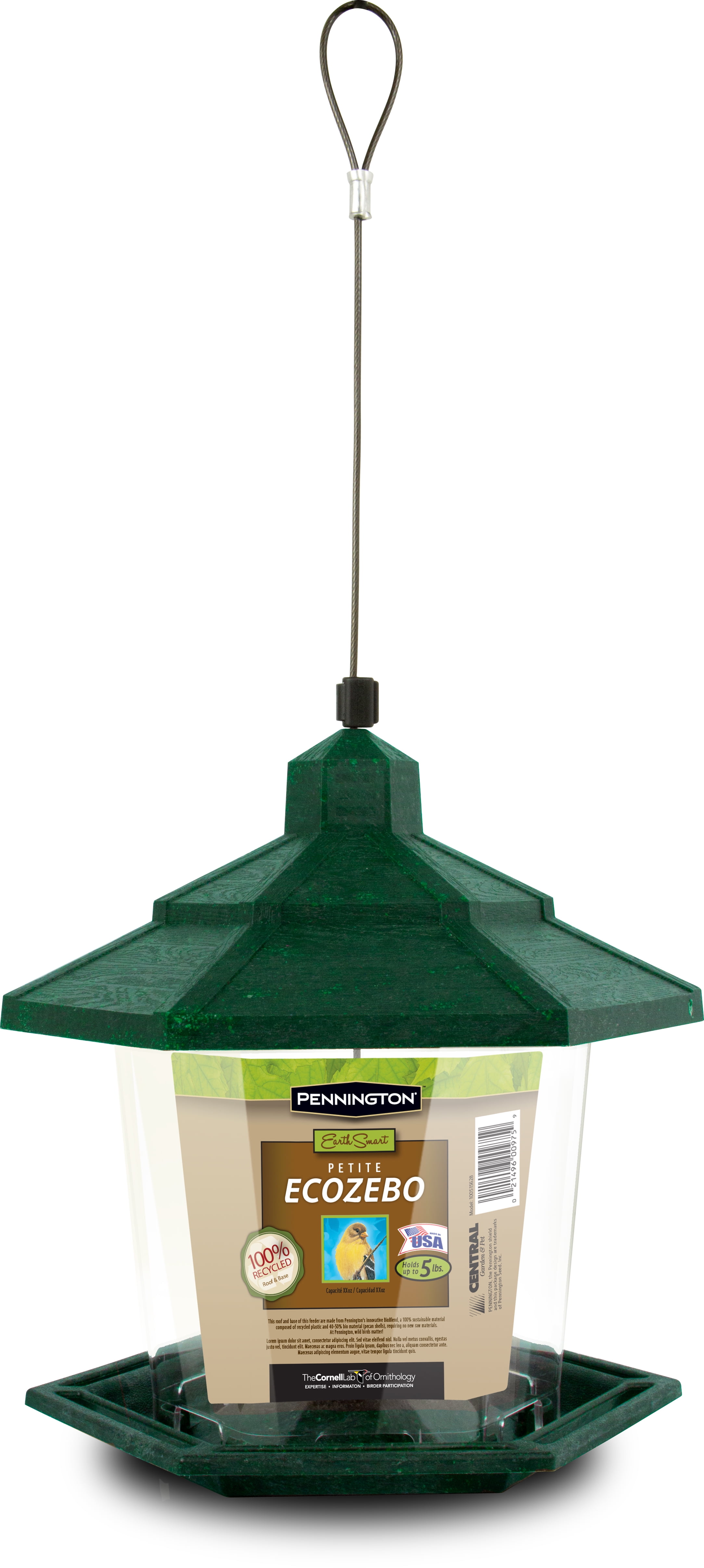 Pennington Wild Bird Feeder Petite Gazebo, Green, Holds up to 2.5 lb.