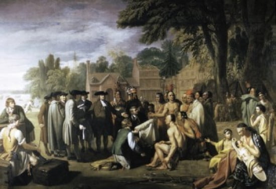 Penns Treaty with the Indians Benjamin West (1738-1820 American) Canvas Art - Benjamin West (18 x 24)