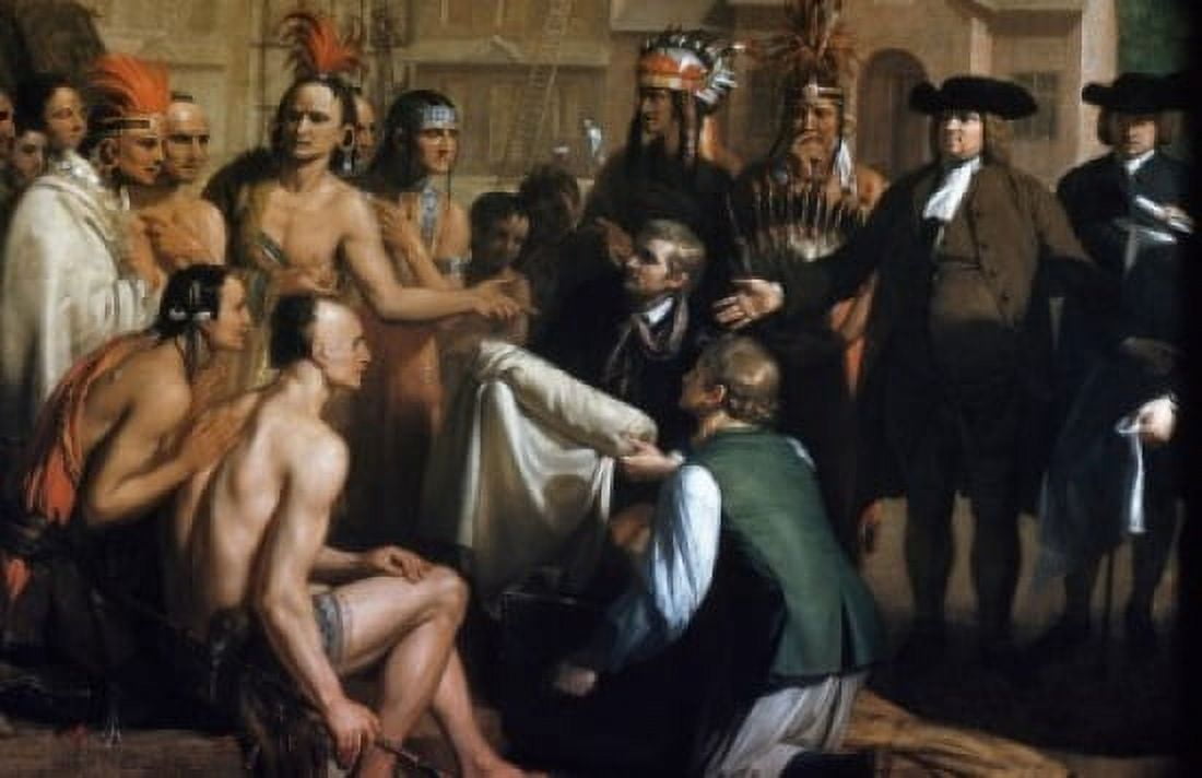 Penns Treaty with the Indians by Benjamin West detail (1738-1820) Canvas Art - Benjamin West (18 x 24)
