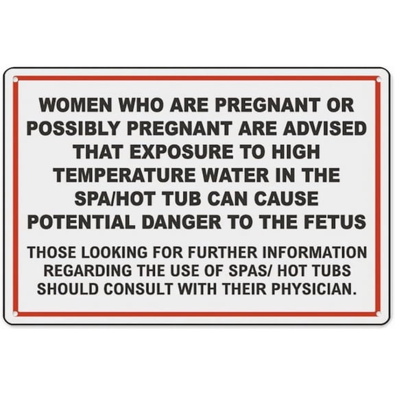 Pennsylvania (Allegheny County) Spa Can Cause Danger To Fetus Sign 8"x12", Aluminum Tin Warning Signs for Home Outdoor Garden, Weatherproof Safety Sign for Pennsylvania