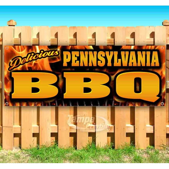 Pennsylvania BBQ 13 oz Vinyl Banner With Metal Grommets