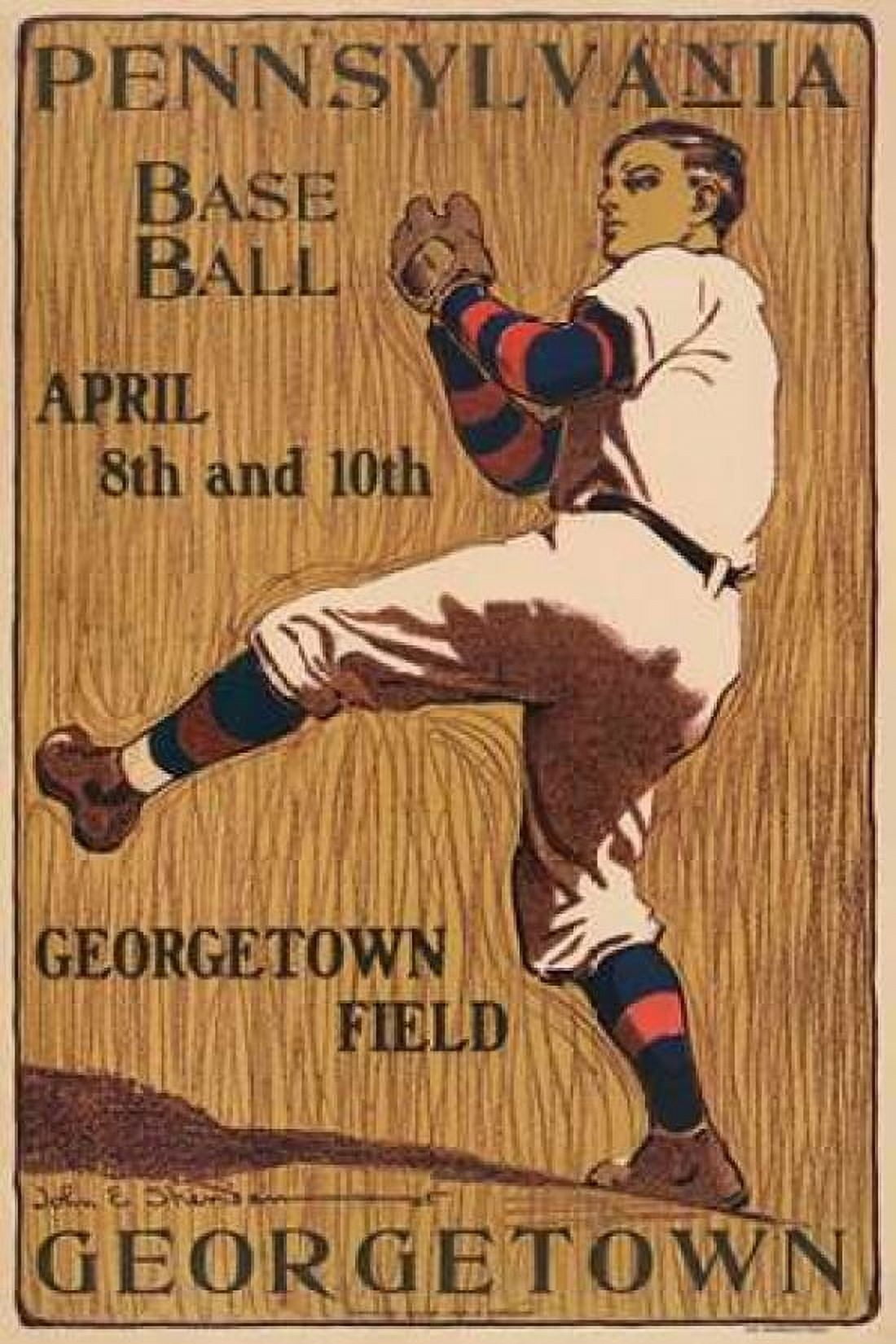 Pennsylvania Baseball - Georgetown Field Canvas Art - Vintage Sports (24 x 36)