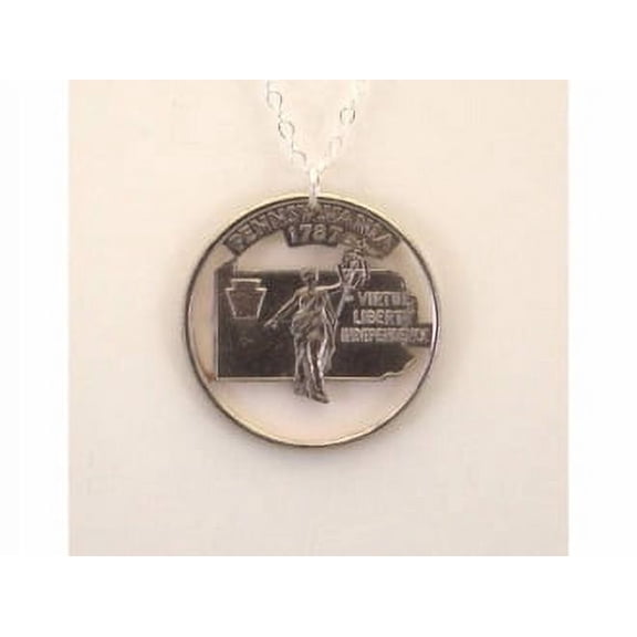 Pennsylvania Cut-Out Coin Jewelry Necklace