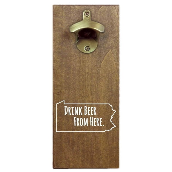 Torched Pennsylvania Craft Beer Bottle Opener Magnetic Cap Catching 12"x5"x2.5"