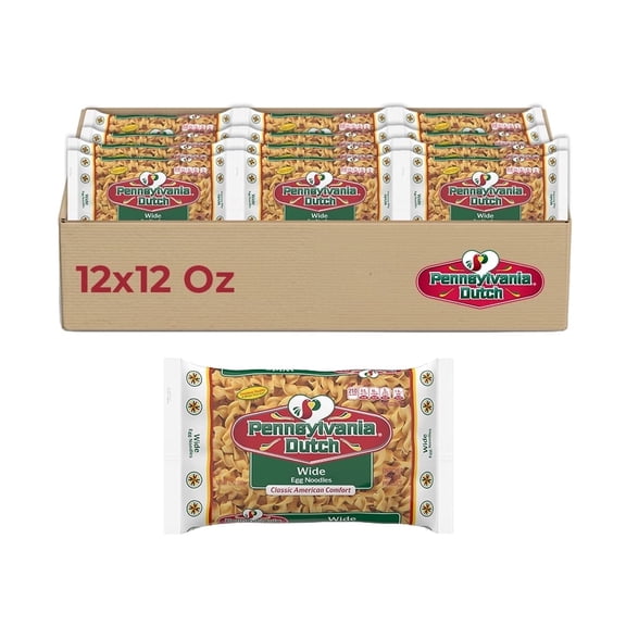 PENNSYLVANIA DUTCH Wide Egg Noodle Pasta, Hearty & Flavorful, Ideal for Hearty Dishes, 12 x 12 oz Packs, 10.5 lbs