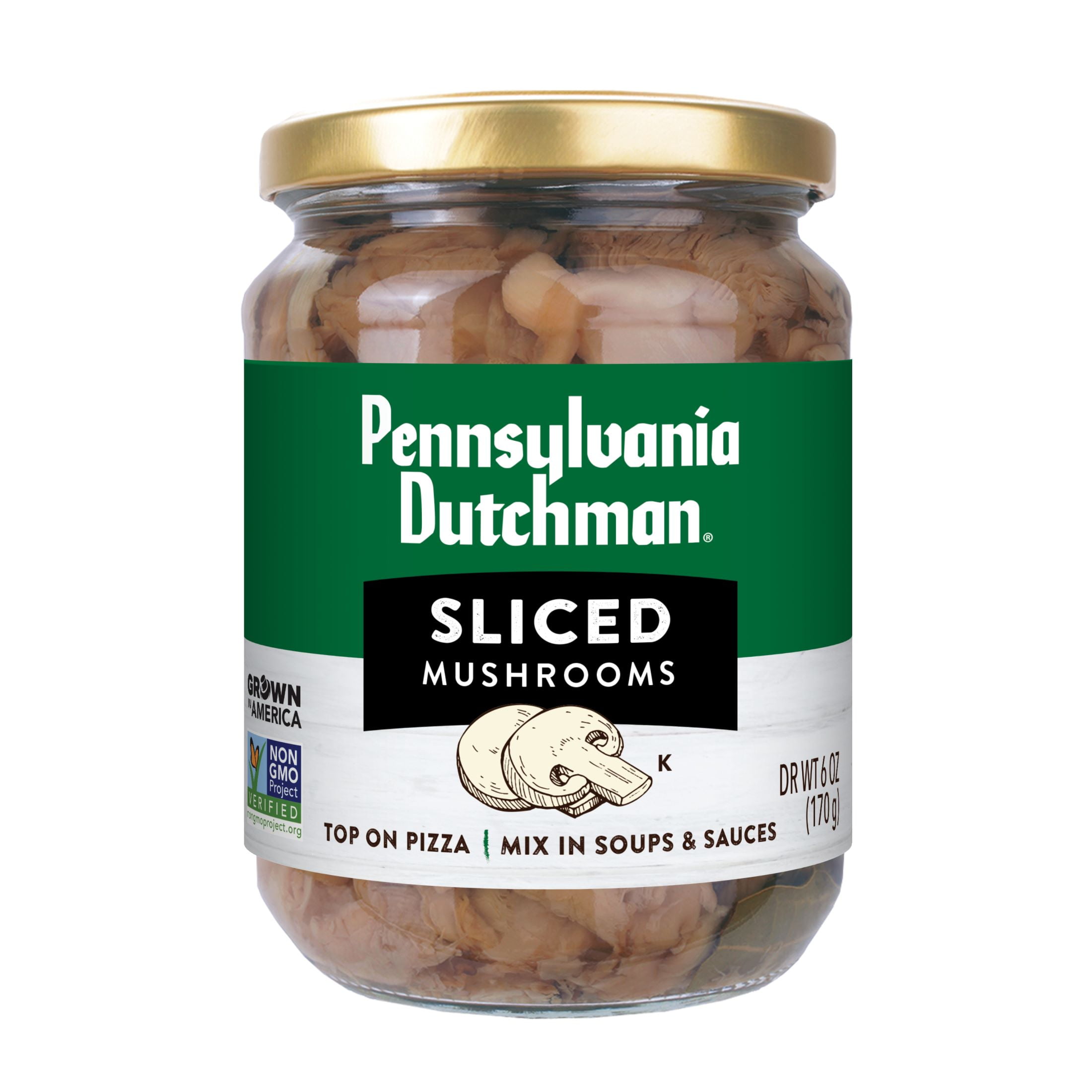 Pennsylvania Dutchman Sliced Mushrooms, 6oz Jar