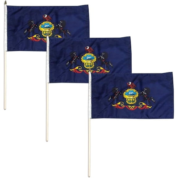 Pennsylvania Flag 12 x 18 inch (3 PK)
