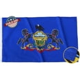 thumbnail image 1 of Pennsylvania Flag 3x5 Double Sided and 3 Ply PA State Flags Heavy Duty for Outdoor with 2 Brass Grommets 4 Stitching Rows Heavy Duty Nylon, Vivid Color Fade-resistant,Sewn Stripes, 1 of 8