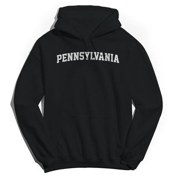 Pennsylvania Graphic Black Men's Cotton Pullover Hoodie