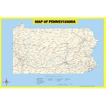 Pennsylvania Map Poster - Laminated Wall Map - Style B - 18x24 - Ideal for Classrooms and Homes – Features Bright Colors and Vivid Imagery