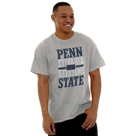 Pennsylvania PA Keystone State Shape Men's Graphic T Shirt Tees Brisco Brands X