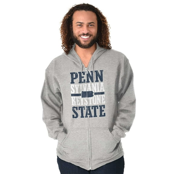 Pennsylvania PA Keystone State Shape Unisex Fleece Graphic Zip Up Hoodie Brisco Brands 5X
