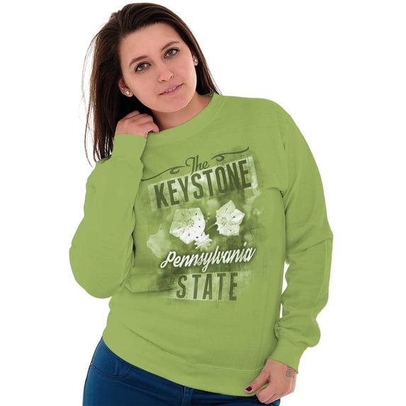 Pennsylvania PA State Flower Souvenir Women Crewneck Sweatshirt Brisco Brands X