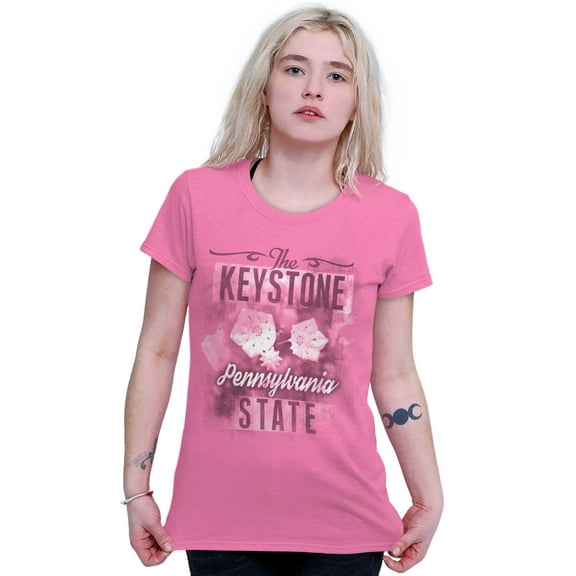 Pennsylvania PA State Flower Souvenir Womens Slim Fit Graphic Tee Brisco Brands L