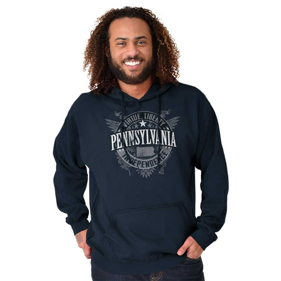 Pennsylvania Patriotic State Shape PA Unisex Plus Fleece Graphic Hoodie Brisco Brands 2X