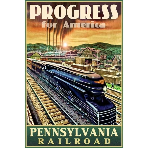 Pennsylvania Railroad S1 Lowey Streamlined Steam Locomotive Train Art Print Home Decor Office Wall Art