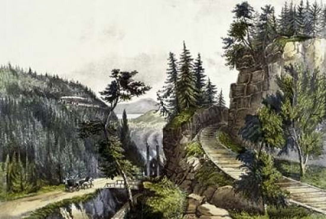 Pennsylvania Railroad Scenery Canvas Art - Currier and Ives (20 x 28)