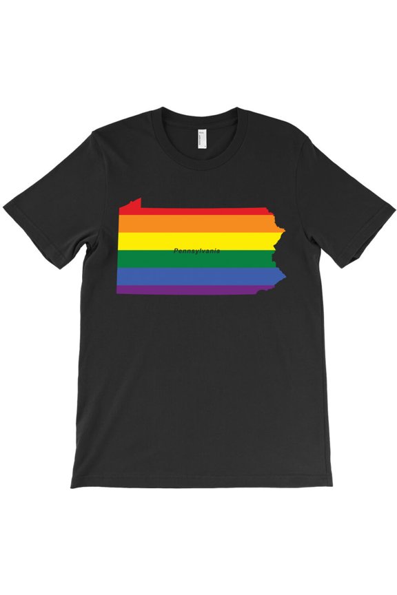 Pennsylvania Rainbow Flag, State Pride Graphic Design For G19684 Unisex T-Shirt, Up to Size 5XL