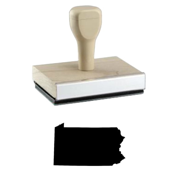 Pennsylvania Rubber Stamp, 1 X 2" Wood Stamp