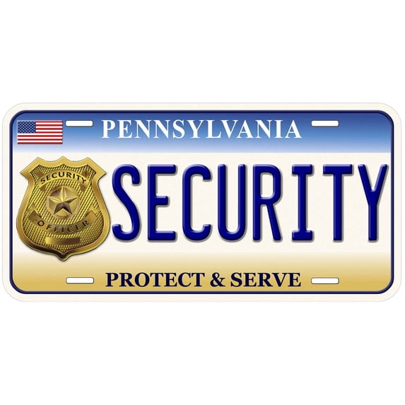 Pennsylvania Security Novelty Car Auto License Plate