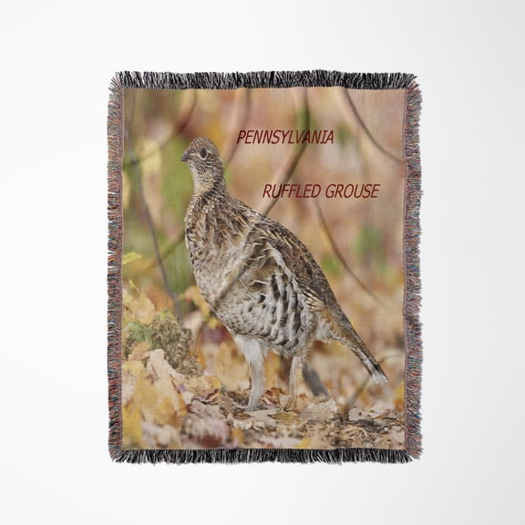 Pennsylvania State Bird Ruffled Grouse, Woven Blanket