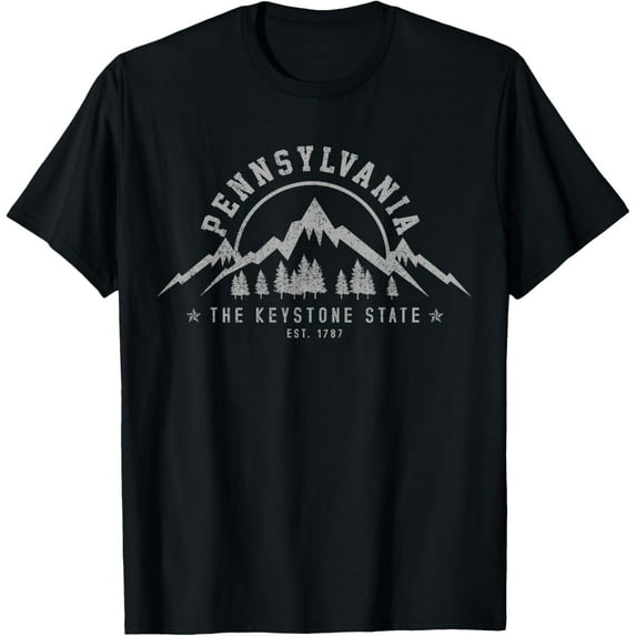 Pennsylvania State Est. 1787 Vintage Mountains Gift T-Shirt