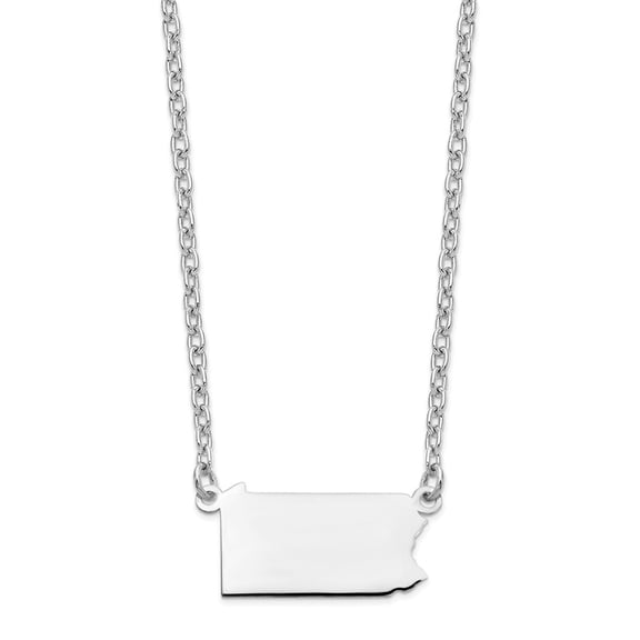 Pennsylvania State Necklace, Sterling Silver
