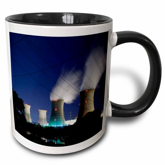 3drose, Pennsylvania, Three Mile Island Power Plant Industry - Us39 Pso0011 - Paul Souders, 15oz Two-tone Black Mug