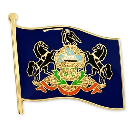 PinMart Pennsylvania US State Flag PA Enamel Lapel - 25 Pack