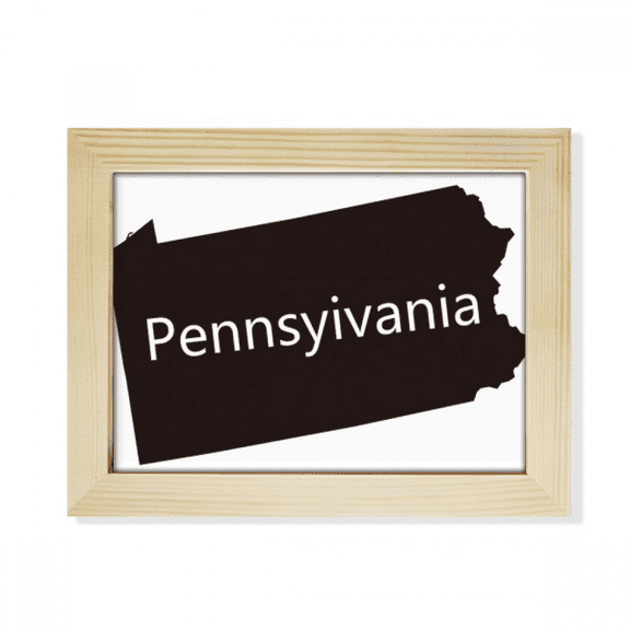 Pennsylvania USA Map Outline Desktop Photo Frame Picture Art Decoration Painting 6x8 inch