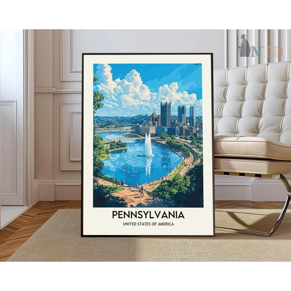 Pennsylvania USA State Poster, Unframed Paper Poster 8x10in