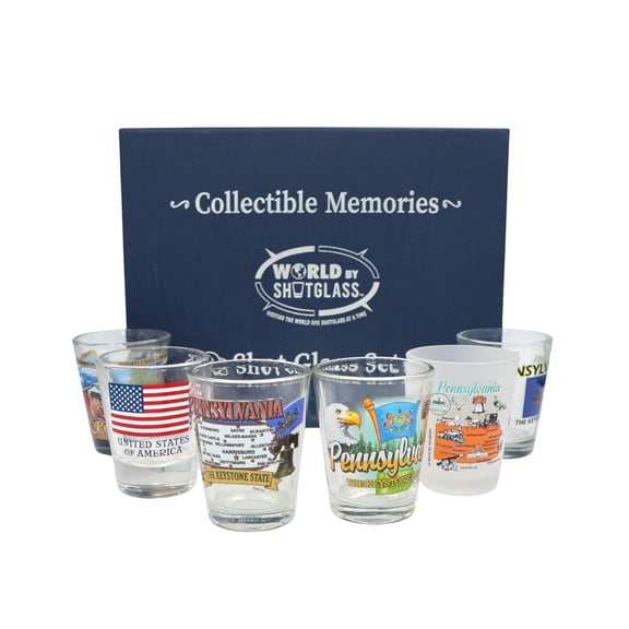 Pennsylvania United States USA Souvenir Boxed Shot Glass Set (Set of 6)