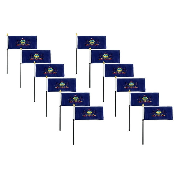 Pennsylvania flag 4 x 6 inch - 12 PK