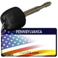 thumbnail image 1 of Pennsylvania with American Flag Novelty Metal Key Chain KC-12367 3" x 1.5" Key Chain (KC), 1 of 1