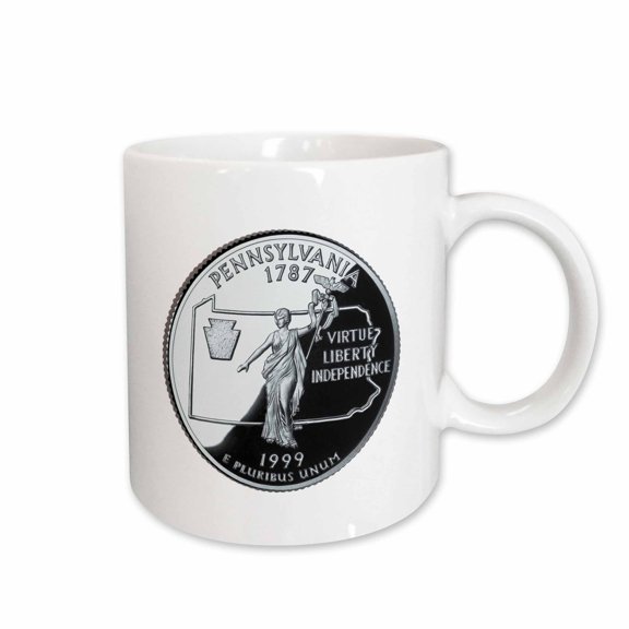 3drose, Pennsylvaniia Collectible Quarter, 11oz Mug