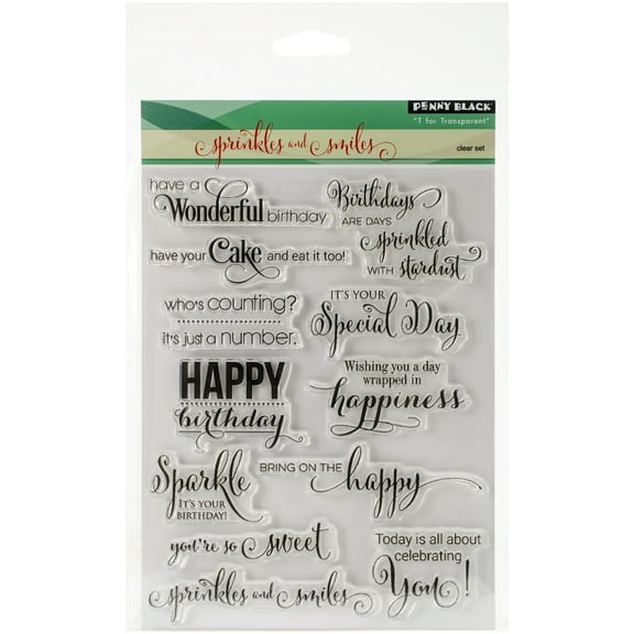 Penny Black Clear Stamps 5"X7"-Sprinkles & Smiles