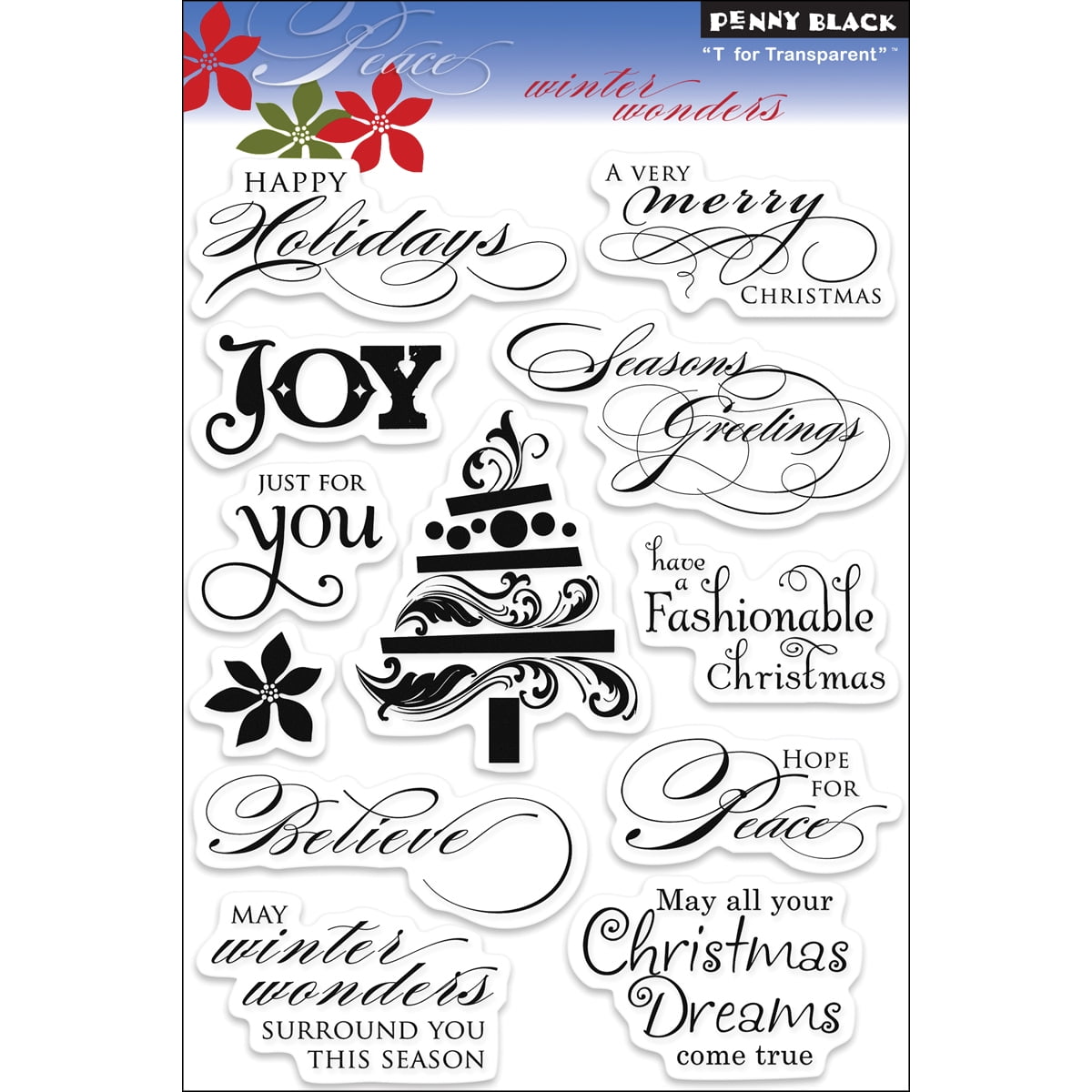 Penny Black Foglio Timbri Trasparenti - Wonderful - 6,5x5 Pollici, Per Scrapbooking E Card Making, Alta Qualità - 3