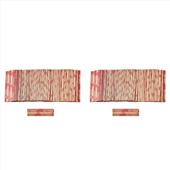 Penny Coin Wrappers Sleeves Flat Rolls 200PCS