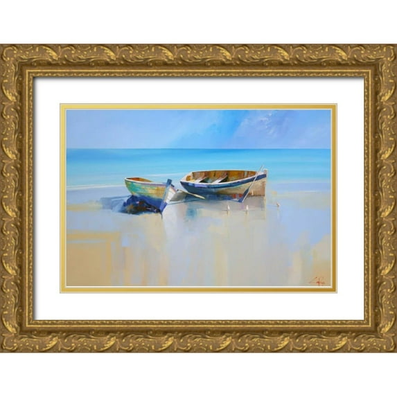 Penny, Craig Trewin 14x11 Gold Ornate Wood Framed with Double Matting Museum Art Print Titled - Afternoon Gulls