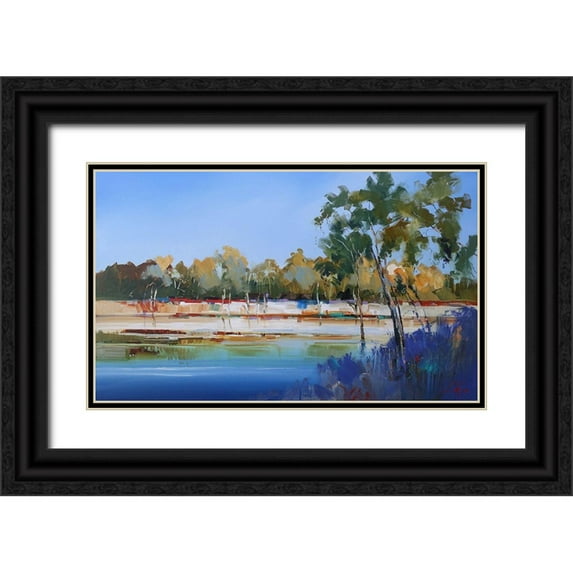 Penny, Craig Trewin 32x21 Black Ornate Wood Framed with Double Matting Museum Art Print Titled - Late Night, The Murray 2