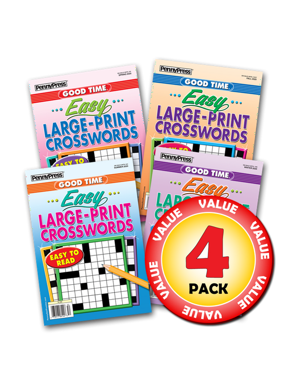 Penny Dell Easy-as-Pie Large-Print Crosswords 4-pk