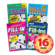 Penny Press Fill-In Puzzles 16-Pack - Brain Teasing Crossword & Word Games