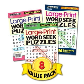 Penny Press Large Print Word Search Puzzle Collection 8-Pack for Seniors & Adults