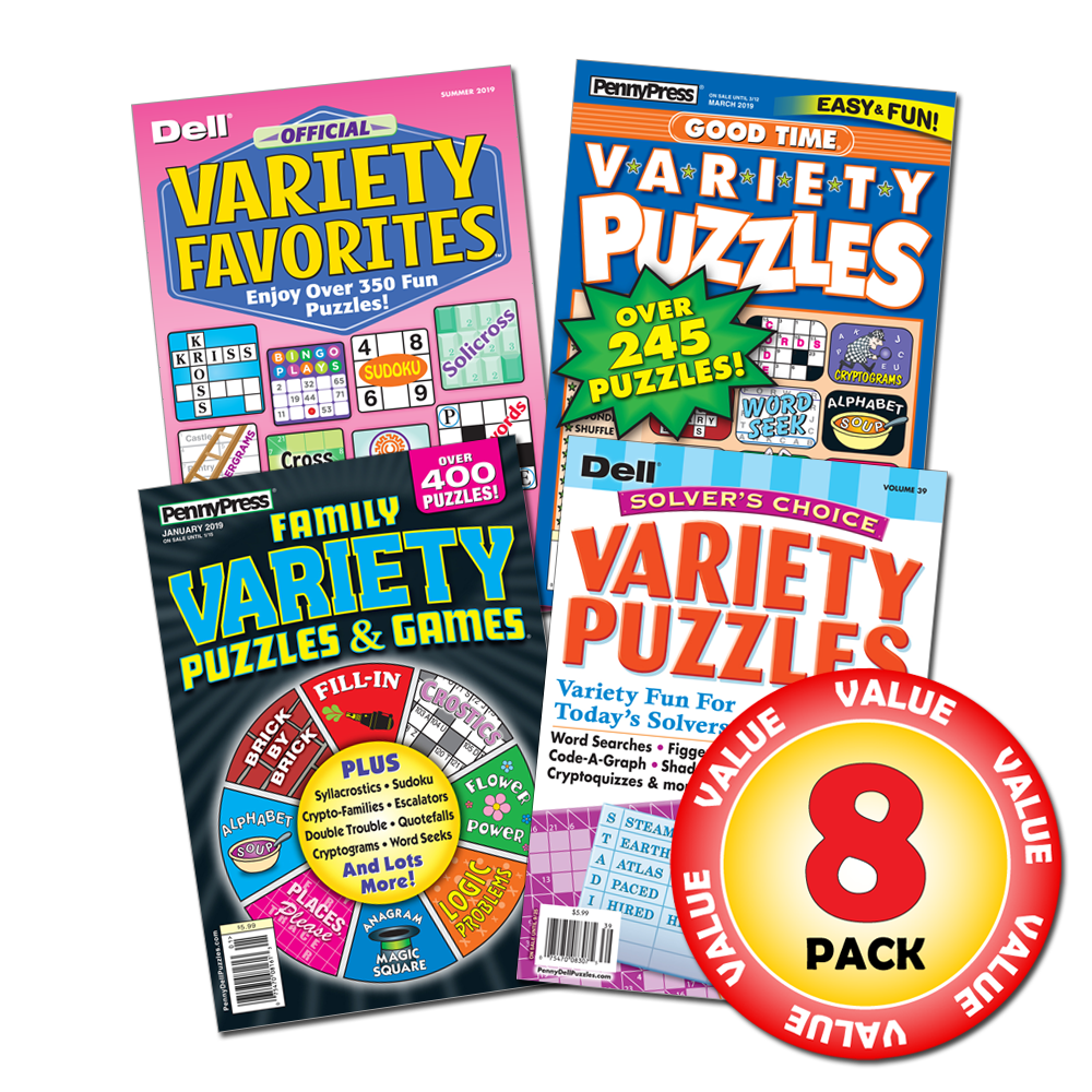Coloring Book Value Pack-8 with Pencils - Penny Dell Puzzles