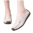 thumbnail image 1 of Penny Loafers for Women Thick Soft Sole Nonslip Driving Shoes Comfortable Casual Slip on Walking Shoes Moccasins Beige Size 6.5, 1 of 7